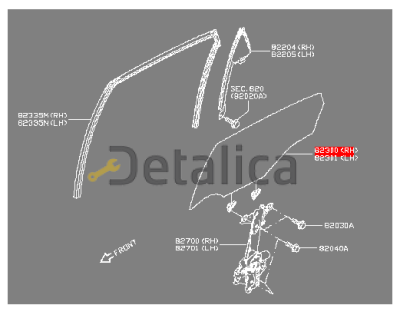Стекло боковой задней правой двери для Ниссан Тиида С13 оригинал