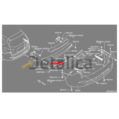 Наполнитель ( абсорбер ) заднего бампера для Ниссан Патфайндер Р52