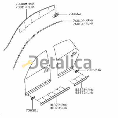 Молдинг задней левой двери для Ниссан Теана J32 от 2011 хром темный (Оригинал) Молдинг задней левой двери для Ниссан Теана J32 от 2011 хром темный (Оригинал)