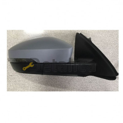 Зеркало правое электр с подогрев ук поворота автосклад подсветка для Шкода Октавия А7 от 2013 (Тайвань) convex грунт