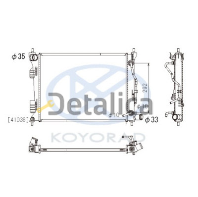 Радиатор охлаждения АТ для Хендай Солярис от 2011 (KOYO)