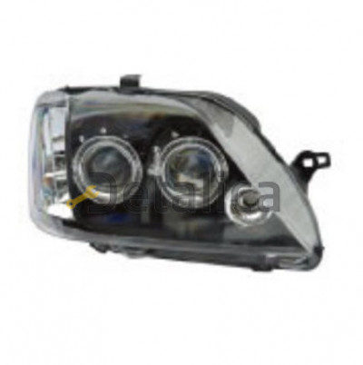 Фара правая тюнинг хрусталь 2 линзованная внутри черная для рено логан от 2005