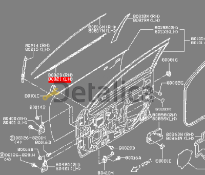 Молдинг передней левой двери хромированный верхний Ниссан Альмера Г15 оригинал