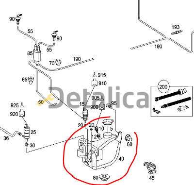 Бачок омывателей фар Мерседес W639 оригинал
