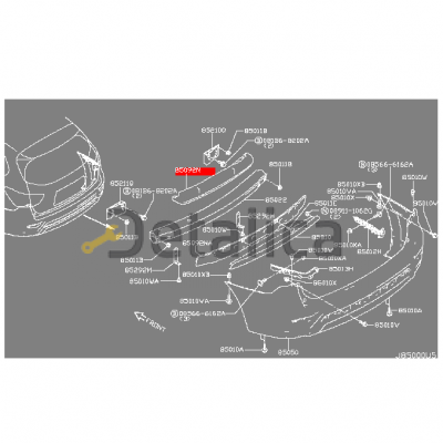 Наполнитель ( абсорбер ) заднего бампера верхний для Ниссан Патфайндер Р52