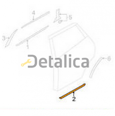 Молдинг кузова левый на заднюю дверь для Ниссан Мурано Z51 оригинал