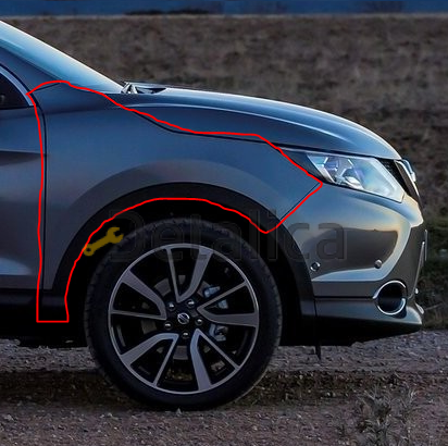 Крыло переднее правое для Ниссан Кашкай J11 оригинал ан.