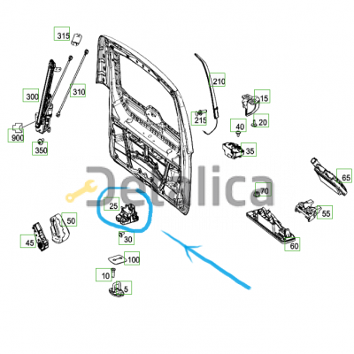 Замок задней двери багажника Мерседес W447