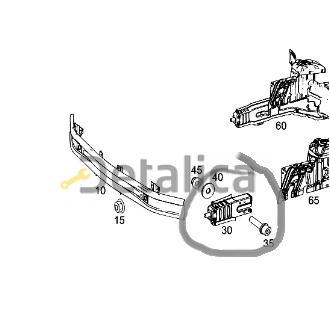 Кронштейн усилителя переднего бампера левый Мерседес W447