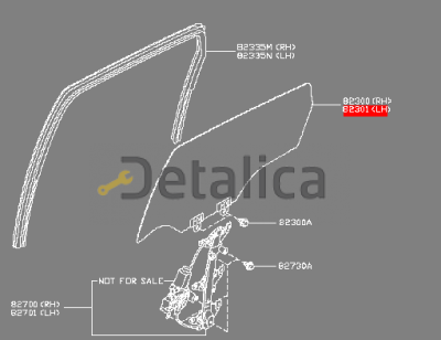 Стекло боковое задней правой двери для Ниссан Кашкай J11E оригинал анг.