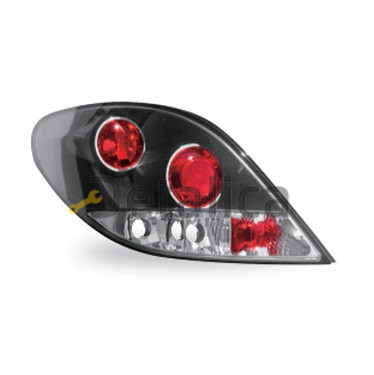 Фонарь задний внешний левый+правый комплект тюнинг прозрачный JUNYAN внутр и черный для Пежо 207 от 2005