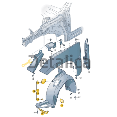 Подкрылок ( локер ) передний правый для Шкода Кодиак