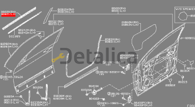 Молдинг передней левой двери хромированный верхний Ниссан Кашкай J11E оригинал анг. рус.