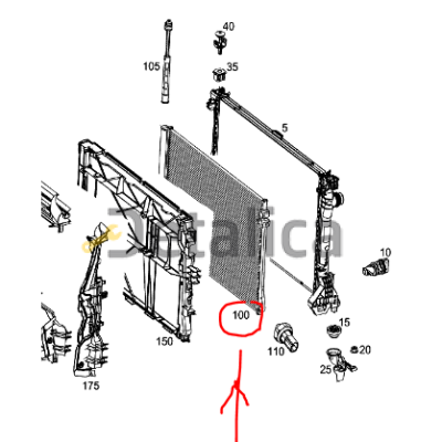 Радиатор кондиционера для Мерседес 447 оригинал