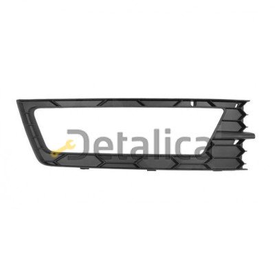 Решетка бампера переднего левая с отв под противотуманку для Шкода Рапид от 2014 (Китай)