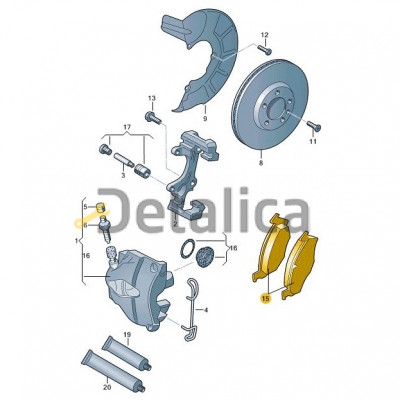 Колодки тормозные передние для Шкода Рапид оригинал