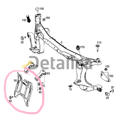 Кронштейн передней балки кузова Мерседес W447 V-Class