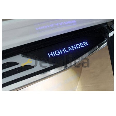 Порог-подножка левая+правая комплект с подсветкой для Тойота Хайлендер от 2012