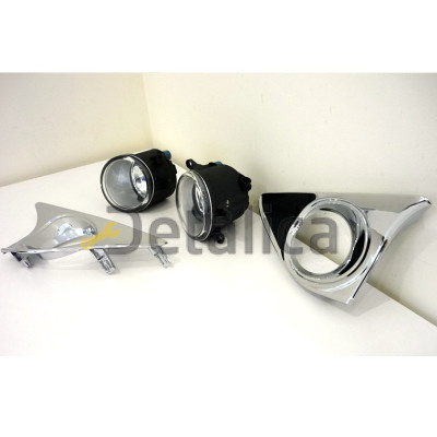 Фары противотуманнае комплект 2 шт с проводкой кнопкой и решетками бампера хром для Тойота Камри V50 от 2011 (Китай)