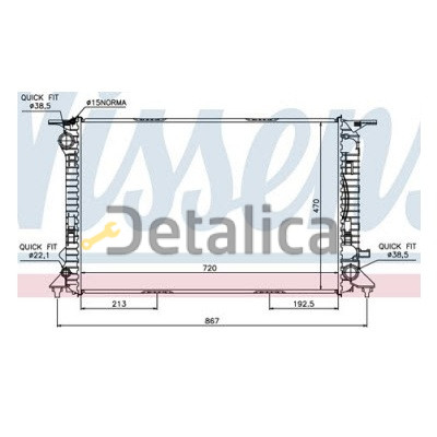 Радиатор охлаждения для Ауди А4 В8 от 2007 (Nissens)