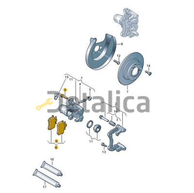 Колодки тормозные задние для Шкода Рапид оригинал