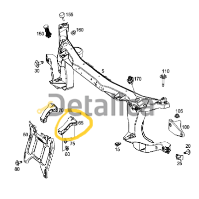 Держатель кронштейна передней балки кузова левый W447
