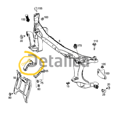 Держатель кронштейна передней балки кузова правый W447