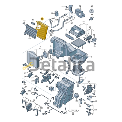 Радиатор ( теплообменник ) печки для Шкода Кодиак