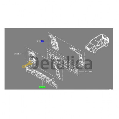 Задняя панель для Ниссан Террано D10 внутренняя часть оригинал 4WD