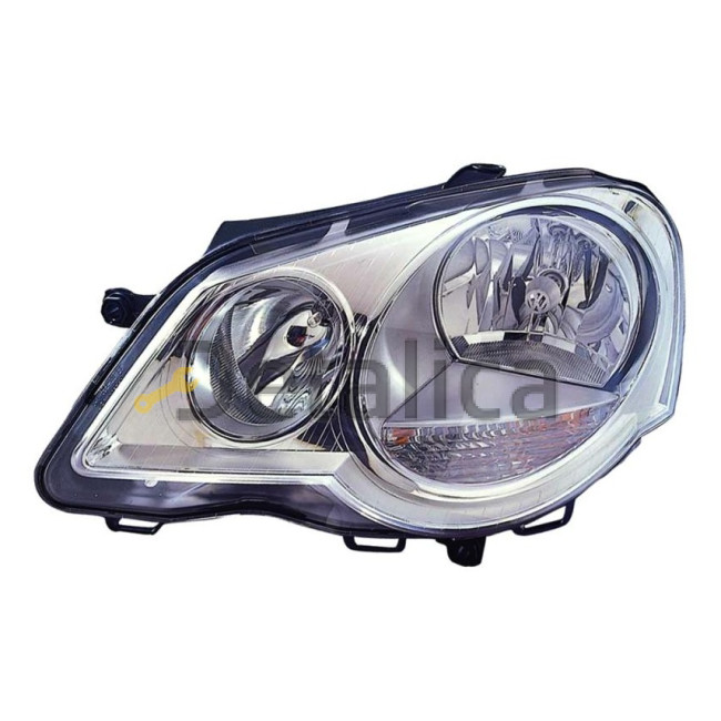 Фара левая с регулятором мотора для Фольксваген Поло от 2005 (Depo)