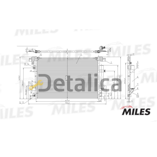Конденсер для Мицубиси Аутлендер ХЛ/XL 2008 Miles Китай