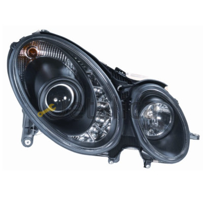 Фары тюнинг-комплект линзованные DEVIL EYES SONAR внутри чёрные для Мерседес W211 2002-2005