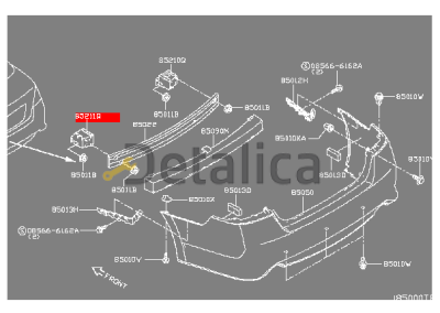 Кронштейн усилителя бампера заднего левый для Ниссан Теана L33 оригинал