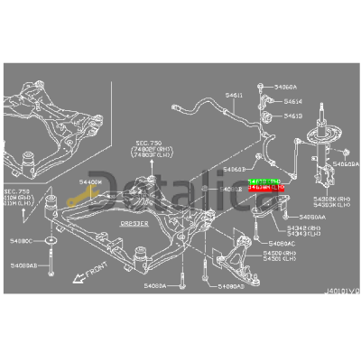 Стойка стабилизатора правая для Ниссан Патфайндер Р52 оригинал