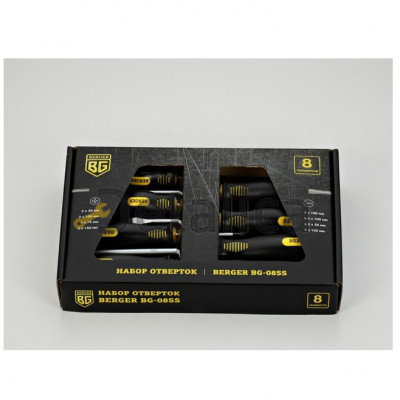 Набор отверток BERGER 8 предметов BG-08SS