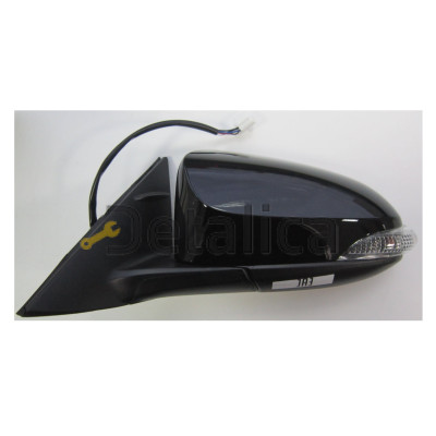 Зеркало левое электр с подогрев ук поворота с крышкой крашен в черн для Тойота Камри V50 от 2011 (Китай)