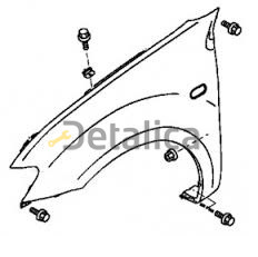 Крыло переднее левое под повторитель без отверстия под молдинг металл для митсубиси L200 от 2005