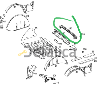 Усилитель заднего бампера Мерседес W447 V-Class Vito