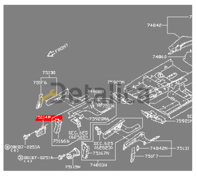 Кронштейн усилителя бампера передний правый Ниссан Тиида С13 оригинал