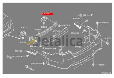 Кронштейн усилителя бампера заднего правый для Ниссан Теана L33 оригинал
