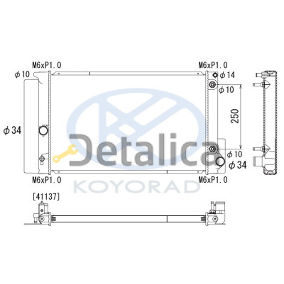 Радиатор охлаждения для Тойота Авенсис АТ (Koyo)