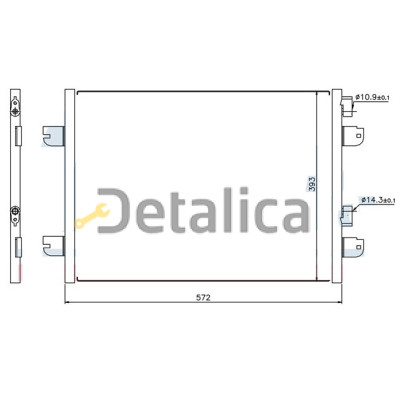 Радиатор кондиционера для Рено Сандеро без осушителяс Китай