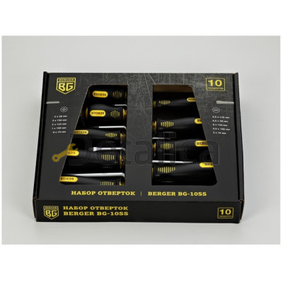 Набор отверток BERGER 10 предметов BG-10SS