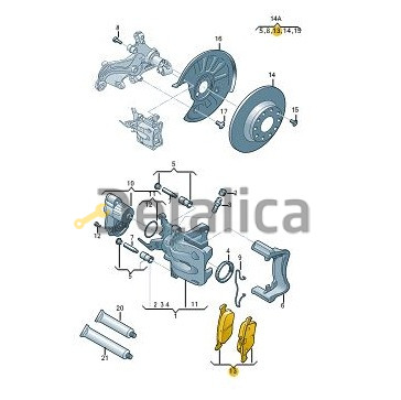 Колодки тормозные задние для Шкода Суперб оригинал 
