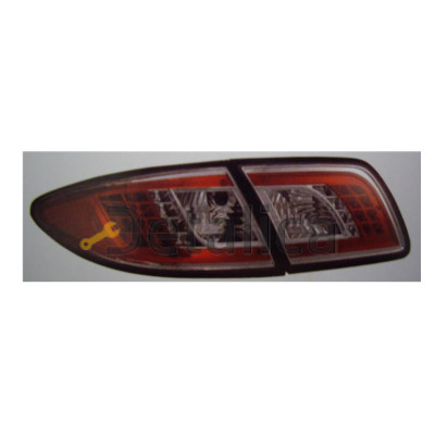 Фонарь задний внешний+внутренний левый+правый комплект тюнинг седан прозрачный с диод  SONAR внутри красн хром для мазда 6 от 2002-2007