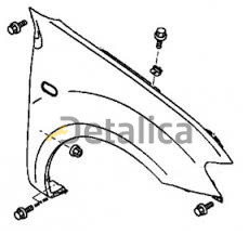 Крыло переднее правое под повторитель без отверстия под молдинг металл для митсубиси L200 от 2005