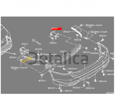 Кронштейн усилителя бампера заднего правый для Ниссан Х-Трейл Т32 оригинал