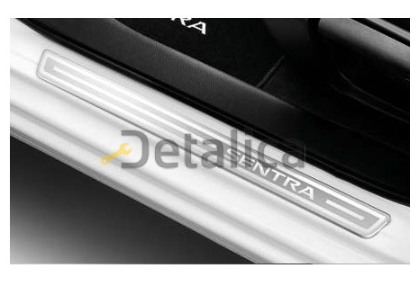 Комплект накладок на пороги дверей для Ниссан Центра В17 алюминий 4шт