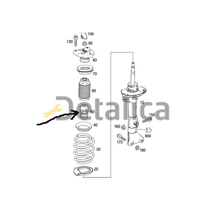 Отбойник переднего амортизатора для Мерседес W204 Mapco