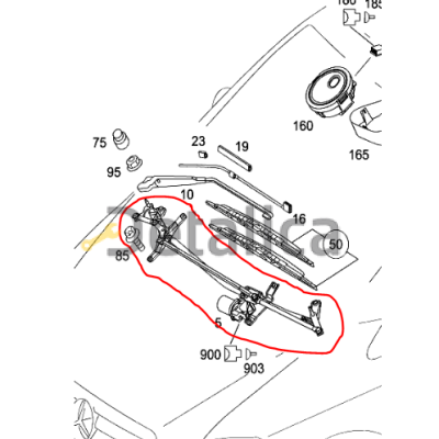 Трапеция стеклоочистителя с мотором Мерседес W639